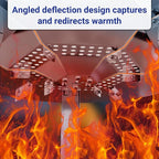 Heat Deflector Fit for Solo Stove Bonfire 19.5", 304 Stainless Steel Heat Diffuser for Bonfire Fire Pit with Grill Gloves & Fix Hoop, Capture and Redirect Warmth, Camping Accessory