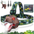 Dinosaur Headlamp for Kids Flashlight Rechargeable Led Headlights Roar & Silent Mode, T-Rex Dinosaur Toys for Kids 3-5 4-6 5-7 6-8, Camping Gear, Easter Gifts for Boys Girls Adults