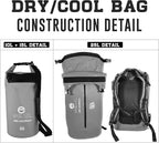 Enthusiast Gear Insulated Dry Bag Floating Cooler – 10L / 15L / 25L Roll Top, Leak Proof, Waterproof, Collapsible, with Padded Shoulder Strap - Perfect for Kayaking Fishing Beach