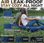 KingCamp Sleeping Pad for Camping, Ultralight Connectable Inflatable Sleeping Pad Camping Mattress with 6.3" Built-in Pillow & Foot Pump for Backpacking Hiking Tent Cot