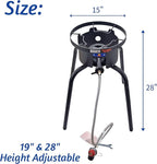 ARC Propane Burners For Outdoor, 15“ Wok Burner Single Propane Burner With Adjustable Legs, 65,000BTU Cast Iron Portable Propane Stove Great For Camping And Turkey Frying, Crawfish Cooking