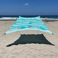 Neso Gigante Portable Beach Tent Sun Shelter - Lightweight Beach Shade Canopy - Easy Setup for Family Outings - Patented Reinforced Corners - UPF 50+ Sun Protection - 8ft Tall, 11 x 11ft - Swells