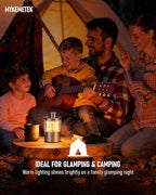 Aluminum Camping Lantern, Rechargeable Ambient Lantern with Paracord Handle & Smooth Dimming, Portable Warm Light for Indoor/Outdoor, Bedroom, Hiking and Emergency, 4'' x 2.4''