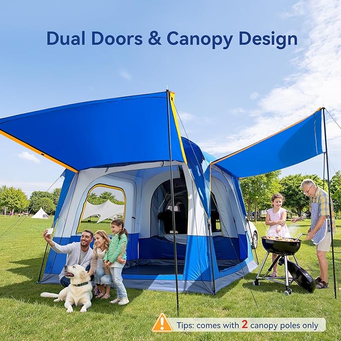 ABORON SUV Tent, 4/6 Person Waterproof SUV Camping Tent, Easy Setup Car Tent with Rainfly & Awning for Family Outdoor Adventures