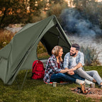 GYMAX 2-Person Camping Cot Tent, Foldable Off-Ground Cot Bed Combo with Portable Wheeled Bag, Waterproof Rainfly, 2 Mesh Doors & Skylight Roof for Adults, Hiking, Backpacking, Outdoor