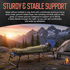 Outdoor Lounge Chair | Extra Large Portable cot incl Leg Raising adjustability | Easy Setup & Takedown | Supports Adults up to 300 lb | Ideal for Camping Patio, Balcony, Beach & More