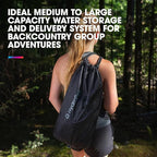 Hydrapak Pioneer - Collapsible Water Storage and Dispensing System (6L or 10L) - BPA & PVC Free Camping Hydration Bladder/Reservoir and Sleeve, Black
