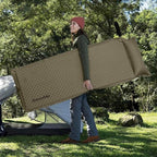 Self Inflating Sleeping Pad for Camping, Durable Camping Mattress Connectable with Multiple, Lightweight Sleeping Mats for Backpacking, Tent, Hammock, Hiking, Adult Single, Green