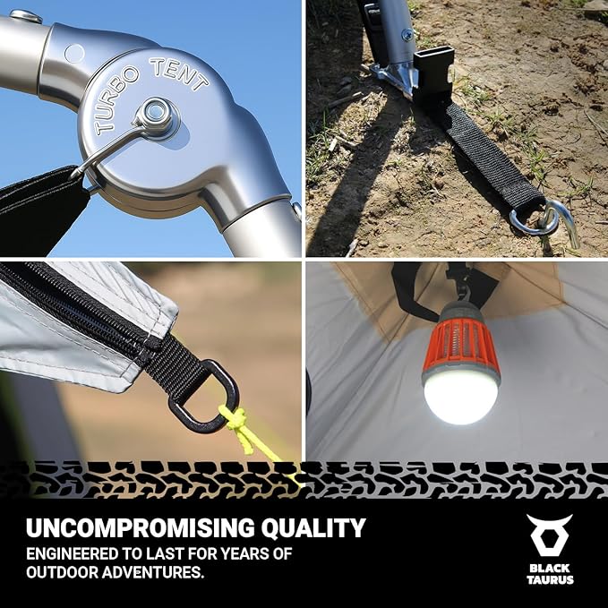 Turbo Heavy-Duty Camping Tent – Quick-Setup 4-Season Family Tent with Waterproof 150D Shell & Instant Frame – Choose Capacity (HD 300/HD 450) & Color