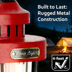 HOMY Vintage Camping Lantern Premium Metal LED Rechargeable Dimmable Warm Light for Glamping, Patio, Home Decor Retro Portable Tent Lamp
