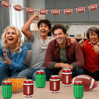 18 Pack Football Can Cooler Sleeves Beer Drink Can Bottle Cooler Sleeves Cooler Collapsible for Football Lovers Party Birthday Themed Party Decorations Supplies Favors