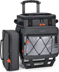 TOURIT 75 Can Insulated Rolling Cooler, Detachable Double Deck Beach Cooler with Wheels, Collapsible Soft Sided Cooler Bag for Beach, Camping, Picnic, Travel, Shopping