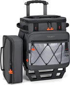 TOURIT 75 Can Insulated Rolling Cooler, Detachable Double Deck Beach Cooler with Wheels, Collapsible Soft Sided Cooler Bag for Beach, Camping, Picnic, Travel, Shopping