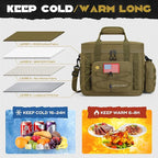 Maelstrom Tactical Lunch Box, Insulated Lunch Bag for Men, Large Durable Leakproof Cooler Bag with Detachable MOLLE Bags, Modern Lunch Tote for Adult Women Work,Picnic,20 Cans/15 L, Khaki