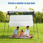 Fireflowery 7’ x 7’ Pop Up Canopy Tent, Portable Shelter Canopy w/Backpack, Outdoor Instant Canopy Tent, Lightweight & Compact for Hiking, Fishing, Camping, Picnic (7'x7' Base, 6'x6' top)