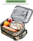 Tirrinia Expandable Insulated Lunch Bag for Men Women – Leakproof Reusable Cooler LunchBox for Kids & Adults, with Shoulder Strap, Perfect for Work, School, Office, Travel,Maple Leaf