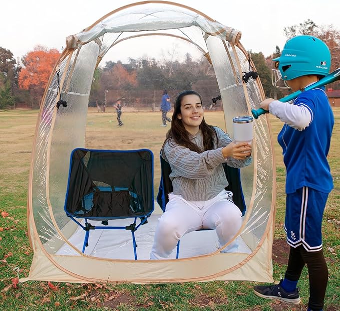 All Weather Proof Pod Sports Tent,Outdoor Weather Tent Sports Pod Pop Up Shelter with Sealed Floor,2-4 Person Clear Tent for Sport Event,Camping,Fishing 8 Sizes & Multicolor