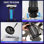 Solar Bug Zapper Outdoor, Rechargeable & Solar Powered, 4200V High Voltage for Effective Mosquito & Multi-Insect, Pet/Child Safe with UV Light, Waterproof for Camping Indoor Outdoor
