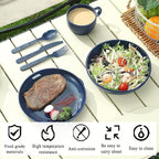 Evanda Camping Mess Kit with Bowl, Plate, Cup, Spoon, Fork, Knife and Carry Bag, Reusable Camping Accessories Essentials Gear Light Weight and Small Space Easy to Carry or Put in Backpack