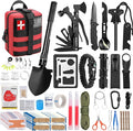 LUXMOM Gifts for Men Dad Christmas, Survival Kit and First Aid Kit, 142 Pcs Survival Gear and Equipment with Molle Pouch, Camping Essentials for Men Outdoor Adventure