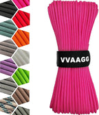VVAAGG 1000 Paracord Rope, 50ft 12 Strand Parachute Cord for Crafting, DIY Projects, Survival Bracelets,Camping, Tent,Outdoor Hiking, Fishing (Pink, 50FT)