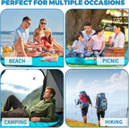 Double Sleeping Pad for Camping, Extra Thickness Inflatable Sleeping Mat with Pillow Built-in Pump, Inflatable & Compact Camping Hiking Traveling