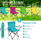 8 Pcs Folding Camping Chairs with Cupholder and Carry Bag Regular Size Portable Lightweight Lawn Chair with Mesh Side Pocket for Fishing Hiking Picnic Beach Outdoor Party (Stylish)