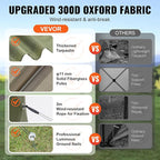 VEVOR 12x12ft Pop Up Gazebo Tent with Mosquito Netting, 6 Removable Wind Panels & 2 Mesh Windows, Outdoor Canopy Shelter for Patio, Army Green