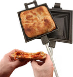 Coghlan's Cast Iron Camp Cooker - Pre-Seasoned Pie Iron Sandwich Maker with Heat-Resistant, Removable Handles, Easy-to-Clean for Toasted Pies, Grilled Sandwiches, and Meats, For Campfire Cooking