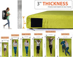 3 Inch Memory Foam Camping Mattress, Dual Layer Thick Sleeping Camp Pad for Car Tent Cot, Roll-Up Portable Glamping Floor Bed for Guests Sleepover