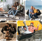 2 Person Camping Chair Oversized Loveseat Camping Chair Double Camping Chairs for Adults Heavy Duty Camping Couch Black Outdoor Folding Chair Portable Patio Lawn Chair