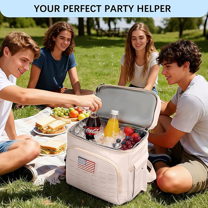 Goloni 40L Insulated Cooler Backpack, Leakproof Lightweight Soft-Sided Cooler with Cooler Compartment