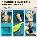 CloudCamp Inflatable Tents for Camping- 6 People Waterproof Oxford Fabric(210D), Quick Setup Air Tent with Manual & Battery Pump, UV Protection, 4-Season Inflatable Tent