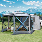 JOYTUTUS Dual-Use Pop up SUV Tent for Camping, 11x11 Ft Outdoor Gazebo Screen, SUV Tailgate Tent for Family Vehicle Camping, Canopy Shelter Portable Carry Bag