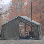 Coody Inflatable Canvas Camping Tents with Stove Jack – Premium Air Beam Family Glamping Tent, Breathable Cotton Canvas, Fast Setup Air Tent with Pump