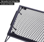 REDCAMP 2 in 1 Folding Camping Grill Grate, Folding Grill Table for Outdoor Open Flame Cooking for Camping Portable Over Fire Camp Grill