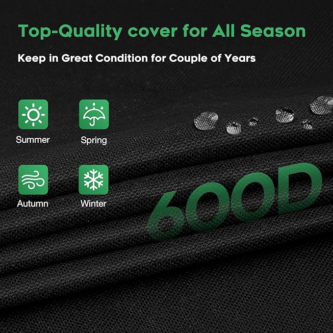 63 Inch Grill Cover fit for Weber Genesis and Genesis II 300 Series with 3 Main Burners, Heavy-Duty 600D Waterproof Fade Resistant Grill Cover, Compared to Weber 7757