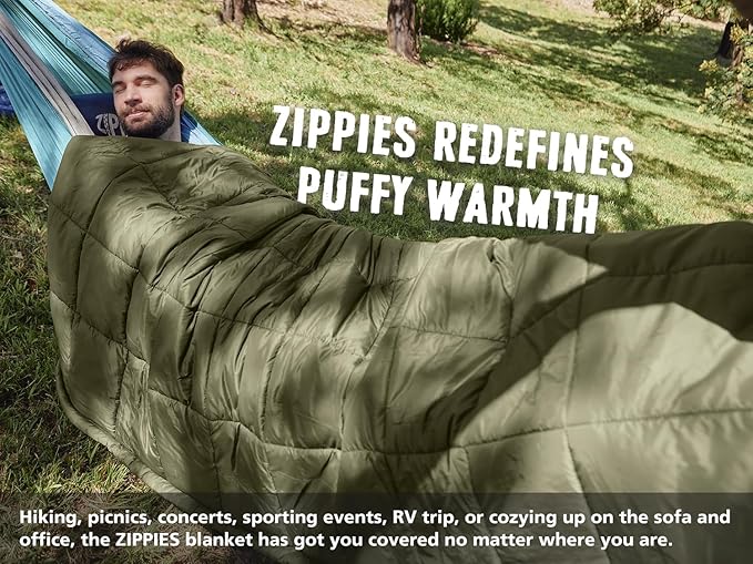 3M Thinsulate Insulation Puffy Camping Blanket for Cold Weather, Queen Size Warm Camping Quilt with Zipper, Waterproof Outdoor Sleeping Bag for Hammock, Cozy & Versatile Gift for Men and Women