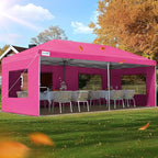 Quictent 10x20 Pop up Canopy with Sidewalls Easy up Canopy Tent Instant Shelter with Windows for Outdoor Event Party