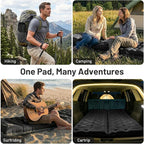 KASBAH Camping Sleeping Pad,Extra Wide 6 inch Thick Inflatable Sleeping Pads with Built-in Foot Pump and Pillow,Ultralight Camping Mat Gear for Outdoor Hiking,Camping