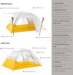 Wander Hawk 1-2 Person Backpacking Tent, Lightweight 1 Person / 2 Person Tent for Bikepacking Backpacking Camping & Hiking