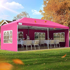 Quictent 10x20 Pop up Canopy with Sidewalls Easy up Canopy Tent Instant Shelter with Windows for Outdoor Event Party