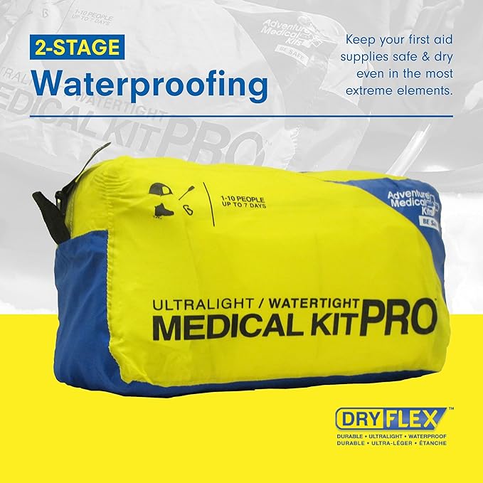 Adventure Medical Kits Ultralight & Watertight Medical Kit Pro - Emergency First Aid Kit with Laerdal CPR Mask, Irrigation Syringe, Wound Closure Strips & More