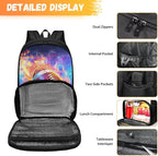 Fire Flame Rugby Lunch Backpack for School Work Travel Large Capacity Hiking Picnic Cooler Backpack All In One Backpack Primary Middle High School Bookbag