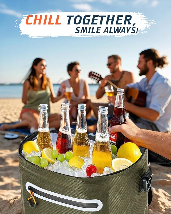 Soft-Sided Cooler Bag, 8/16 Can Insulated Lunch Box, Waterproof, Leak-Proof, Portable Lunch Bag for Work, Beach, Drink, Travel, Camping, Picnic, Gift