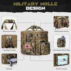 Maelstrom Tactical Lunch Box, 23 L Insulated Lunch Bag for Men, Expandable Double Deck Lunch Cooler Bag,Large Leakproof Soft Lunch Tote with Detachable MOLLE Bags, for Adult Women Work,Picnic