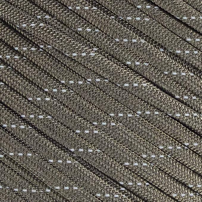 Fluorescent Reflective 550 Type III Guyline Tent Rope Camping Survival Cord High-Visibility Paracord (Reflective New Brown, 50 Feet)