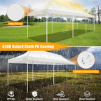 HOTEEL 10x30 Heavy Duty Pop Up Canopy Tent for Parties Event Wedding Commercial Instant Canopy with Wheeled Bag, Party Tent Waterproof UV 50+&Windproof, Upgraded Thick Hexagonal Legs, White