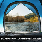 MOON LENCE Pop Up Tent 3-4 Person, 60s Instant Setup Camping Tent with 2 Doors, Water-Resistant & Windproof Dome Tent for Car Camping, Backyard, Traveling
