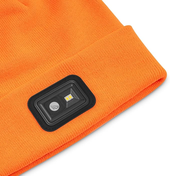 POWERCAP LED Hat Light 150 Lumens Rechargeable Fleece Beanie with Bright Built-in Headlamp Waterproof LED Warm One Size Cap